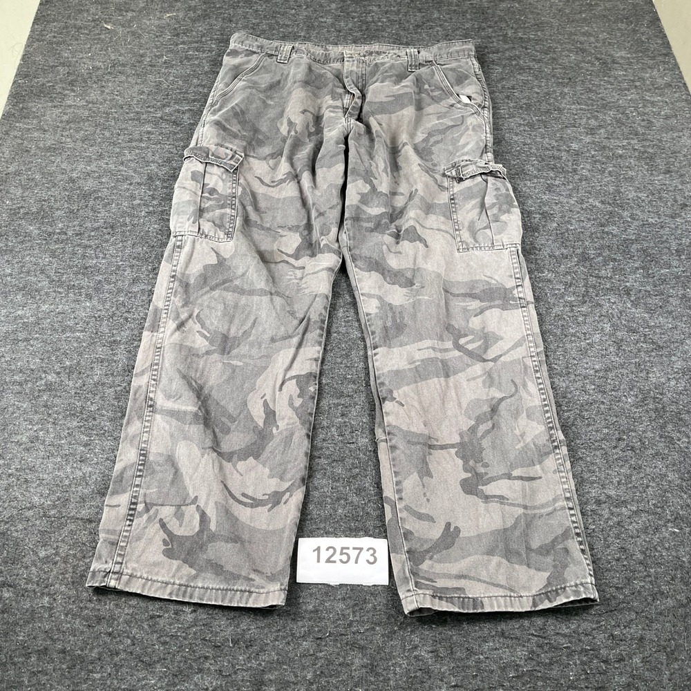 Wrangler Cargo Pants Men 36x32 Multicolor Camouflage Cotton Straight Leg Hunting